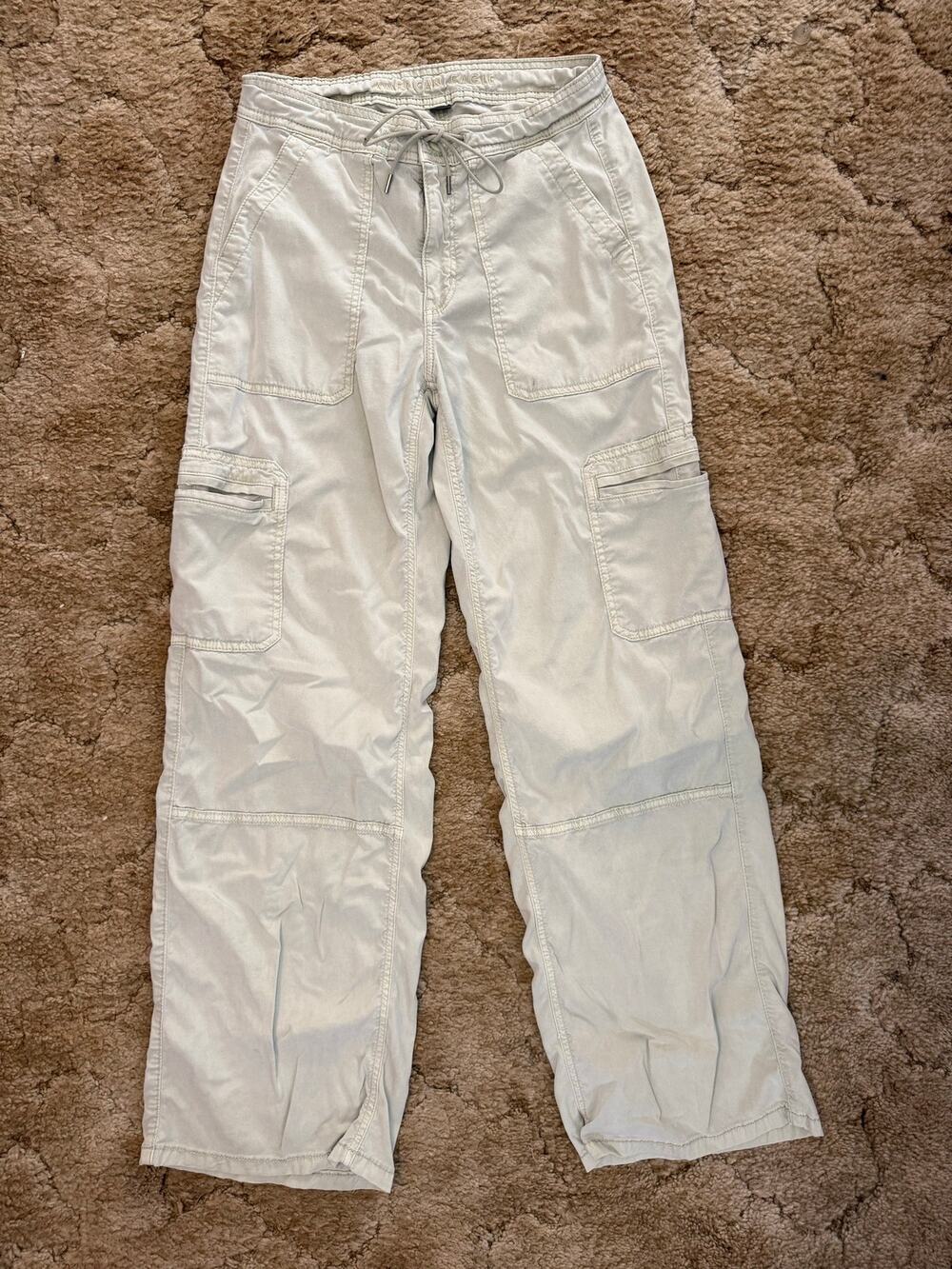 American Eagle Light Sage Green Cargo Pants Size 2 Wide Leg Utility